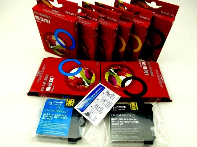 NEW! 8 - 2X4 COLORS - RB-0LC61 (Black/Yellow/Magenta/Cyan) ALL For Brother