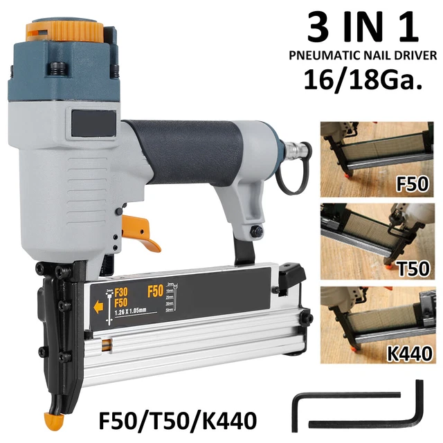 18 GAUGE BRAD Nails Pneumatic Powered Tool 3IN1 Air Nailer Stapler