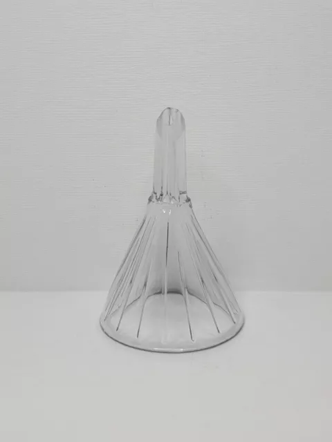 Clear glass ribbed cone funnel Pharmacy lab apothecary H- 4.5" & Diameter 3"