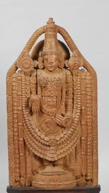 South India Vishnu hardwood Large Antique Statue Tirupati Indian Hindu Mysore