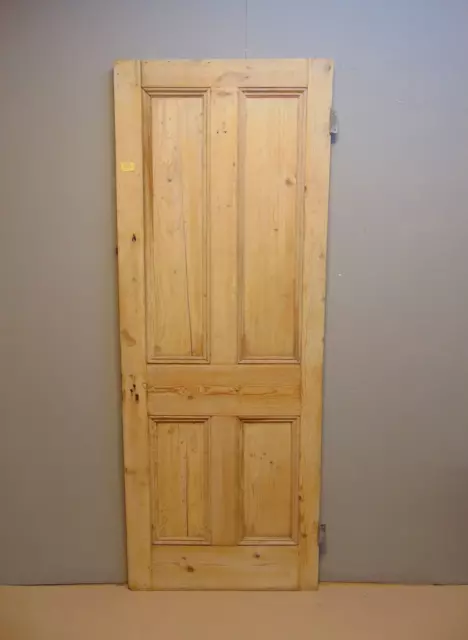 Door Reclaimed Pine Victorian 4 Panel Internal 29 3/4" x 77 1/2" Door  ref 376D