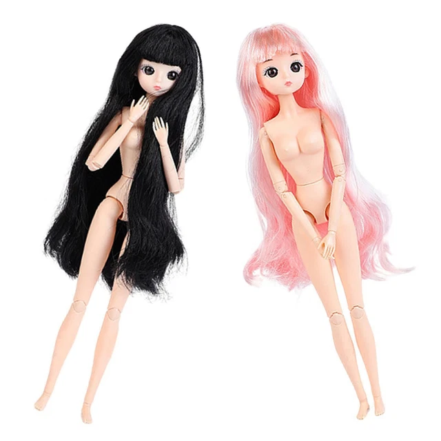2x 30 Cm Scala 1:6 BJD Bambola per Ragazza con Snodo Sferico Corpo Nudo Trucco