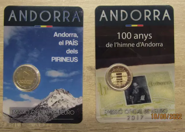 2 * 2 Euro Sondermünze Andorra 2017 : Pyrenäen und Hymne