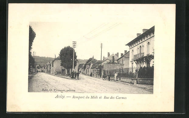 CPA Avize, Rempart du Midi et Rue des Carmes