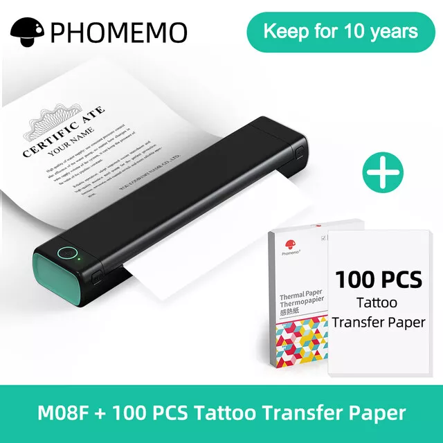 Phomemo M08F Bluetooth A4 Thermodrucker Supports A4 Tattoo Paper PJ-722 PJ-763