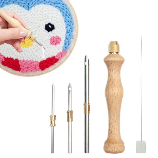Juego de agujas punzonado bordado kit de aguja punzón para coser hogar Poke bordado