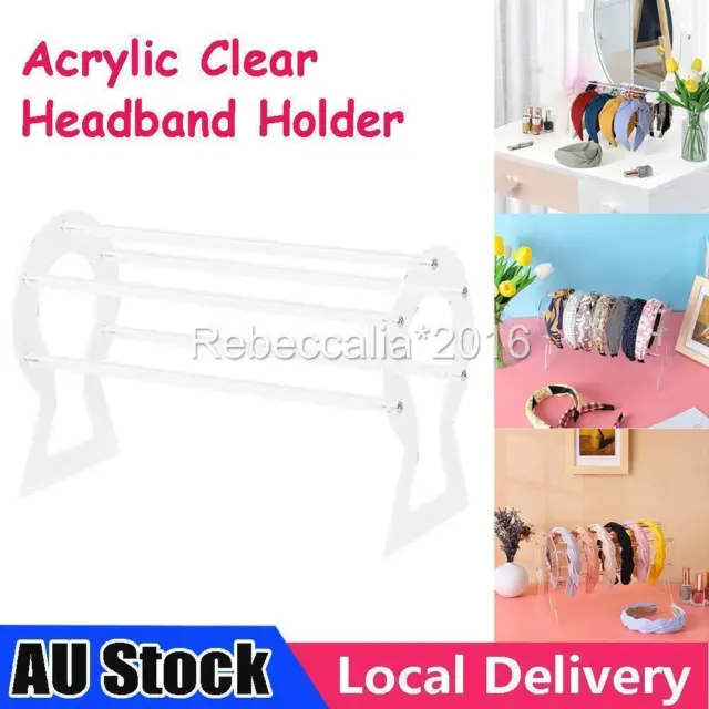 Acrylic Headband Holder Rack Head Band Organizer Hair Hoop Display Stand clear