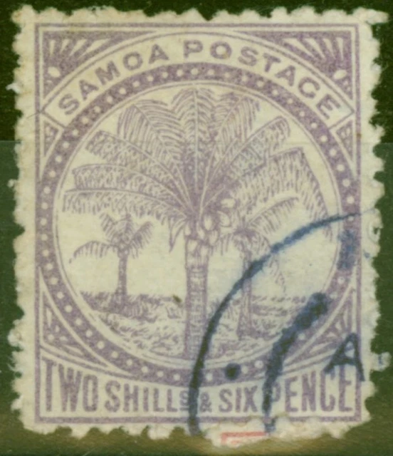 Samoa 1886 2s6d Rötlich Lila SG26 P.12.5 Fein Gebraucht (3)