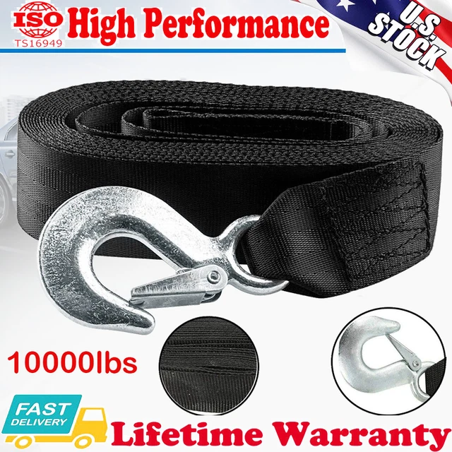 HEAVY DUTY TOW Boat Trailer Winch Strap with Snap Hook 2" x 20' 10,000
