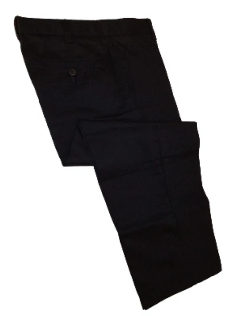 LANDS END Black School Uniform Plain Chino Pants Boys 8 Husky INSEAM 22"