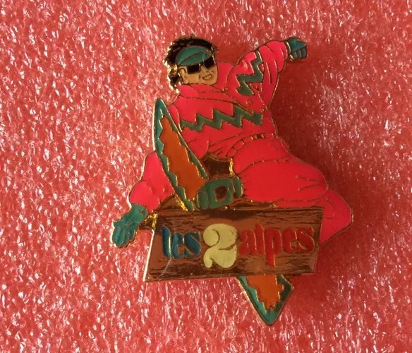 T18 Pins Station De Ski LES 2 ALPES SNOWBOARD Snowboardeur lapel pin