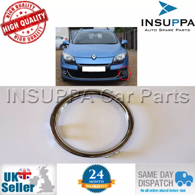 Fog Light Lamp Chrome Ring Frame Left For Renault Clio MK4 2012 On 261522624RL