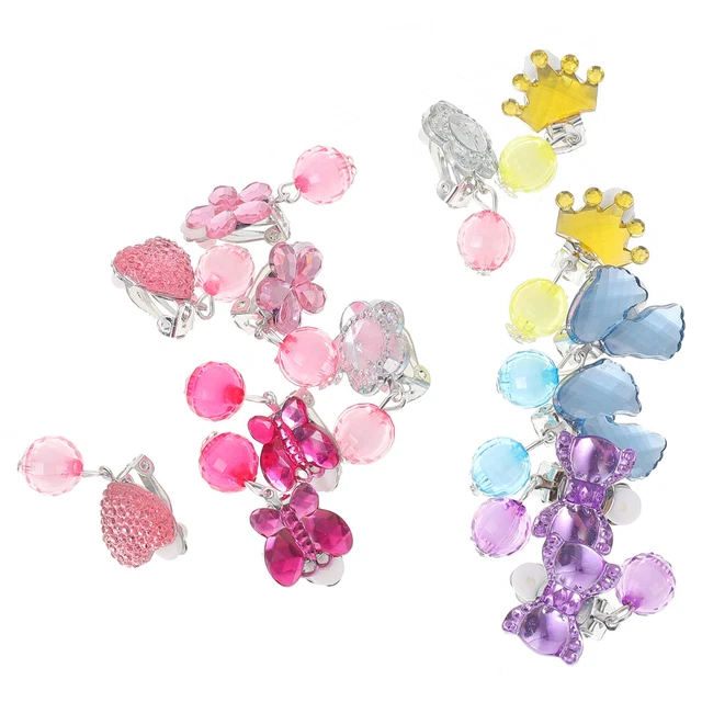 10 Paia Orecchini A Clip Per Bambine - Orecchini Colorati Senza Foro - Accessori Moda Infantile - Regalo Perfetto - Foto 4