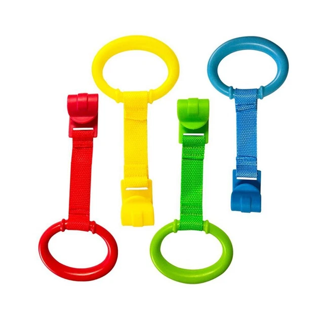 Anillos de cama de soporte anillo colgante anillo de extracción para parque infantil juguetes para bebé gancho para cuna