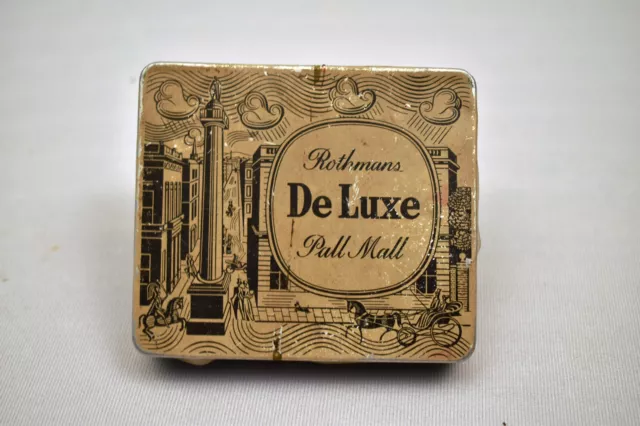 Vintage Rothmans De Luxe Pall Mall Advertising Tin Litho England Collectibles 'F