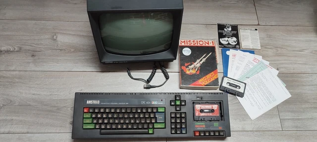 Pack Amstrad CPC 464 Vintage Complet – Avec Joystick Et Logiciels – Fonctionne