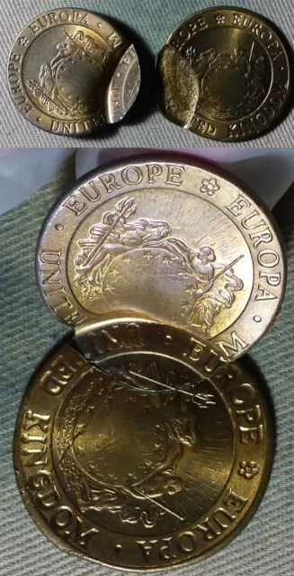 Error : Europa Pattern 1992 UK 2 Mated Pair 1/4 Ecu IREC1353
