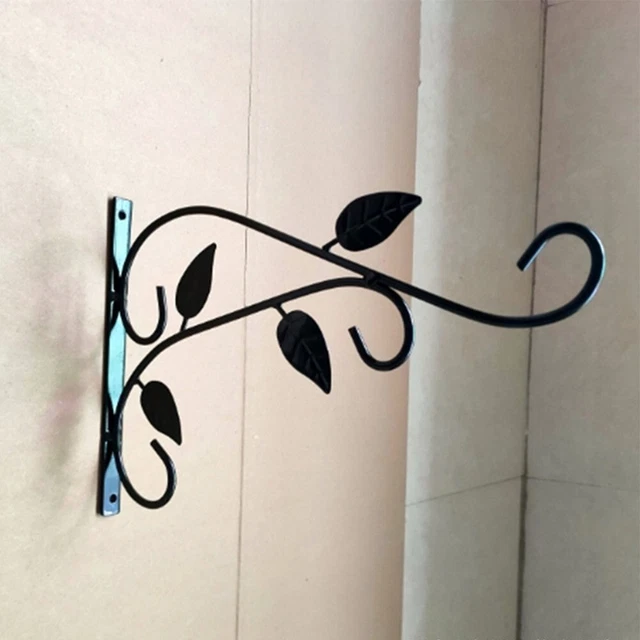 2*Wrought Iron Plant Bracket Wall Hanging Flower Pot Bracket Hook Decoration