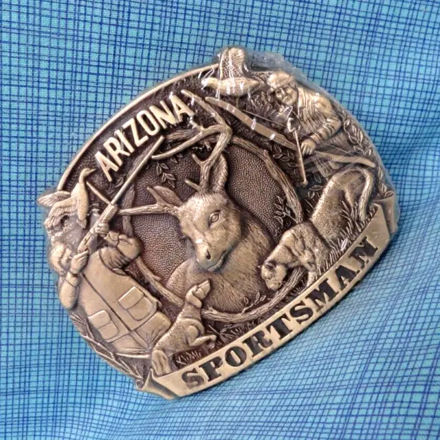 Arizona Sportsman Belt Buckle 1st Edition NOS Vintage Award Design Medals.SHY011