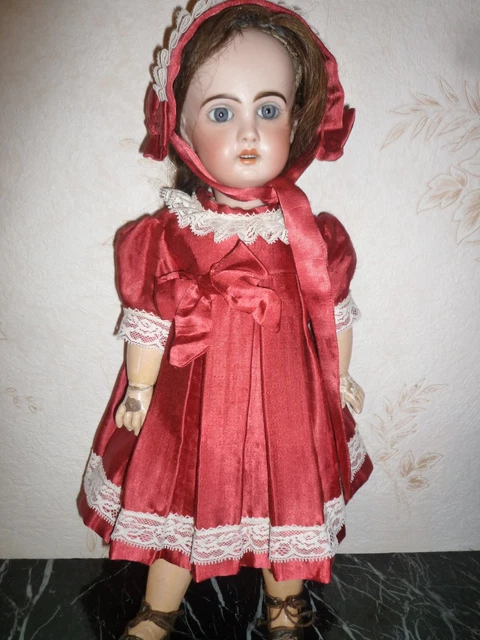 Robe Ancienne XIXème + Chapeau Pour Poupée Jumeau, Bru, Steiner - Bon état