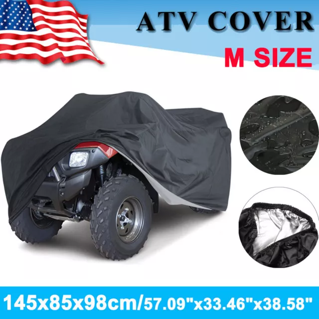 M Black Waterproof ATV Quad Bike Cover Storage for Honda Suzuki Kawasaki Yamaha