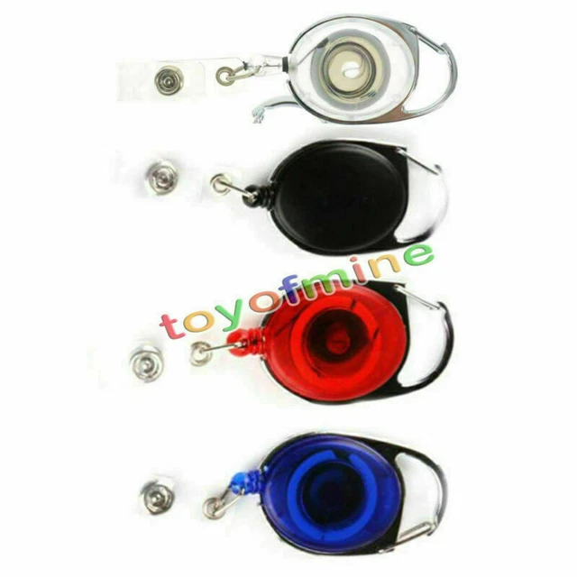 Recoil Retractable Yo Yo Key Ring PULL CHAIN Belt Clip ID CARD Holder Ski Pass
