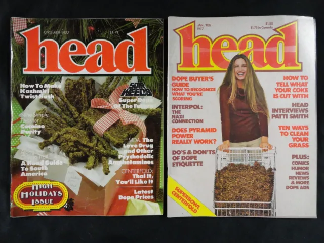 Rare Lot Of Two (2) 1977 Head Magazine Like High Times Marijuana