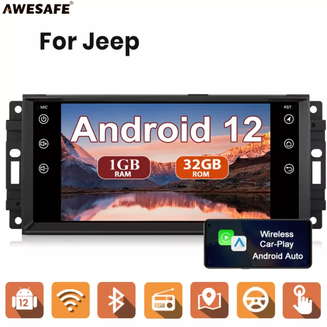 CarPlay 7" Android 12 1+32GB Car Stereo Radio GPS WiFi for Jeep Chrysler Dodge