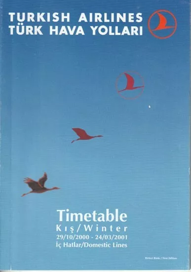 THY Turkish Airlines timetable 2000/10/29 domestic