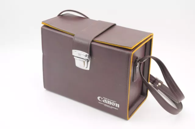 *NEAR MINT* Canon Genuine Vintage Leather Hard Case Brown Box For SLR From Japan 2