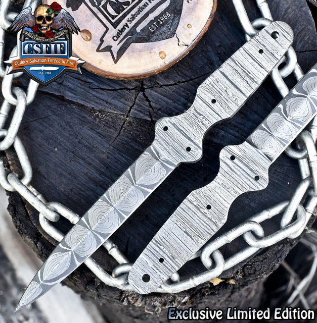 CSFIF Custom Hand Forged Damascus Blank Blade Wootz EDC Rare