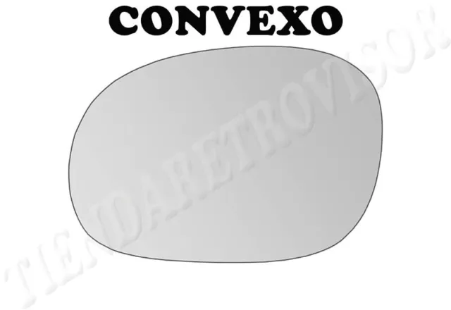 CRISTAL RETROVISOR PARA PEUGEOT 206 CONVEXO Izquierdo(Conductor)