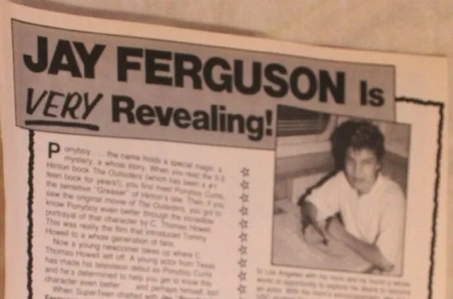 Vintage Jay Ferguson Is Very Revealing Teen Magazine Full Page Article
