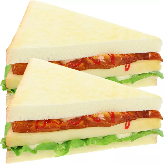 2 Pcs Sandwich-Food-Modell Sandwich-Requisiten Schrankdekor Realistisches