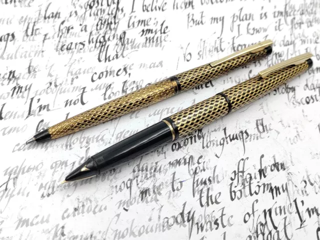 Sheaffer Fountain Pen Ballpoint Set, With 14CT Italic /Broad Nib, Both Working