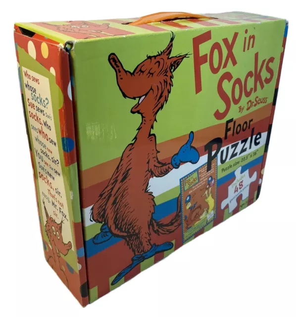 Fox in Socks Floor Puzzle By Dr Seuss 48 Pieces 22.5 By 36 Inches 2008 Complete