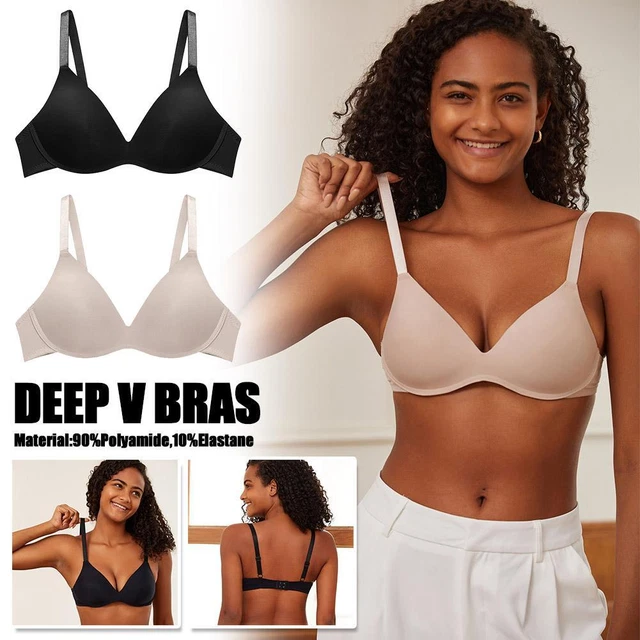 WOMEN'S PUSH UP Bra Deep Plunge V Sexy Underwire T Shirt Cleavage Padded  2023 $9.14 - PicClick AU