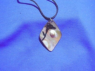 Whippet Greyhound Blister Shell necklace OOAK by Cindy A. Conter #11 Dog Jewelry