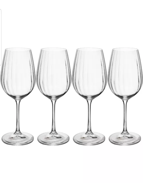Mikasa Treviso Crystal White Wine Glasses, 350ml, Set of 4 Lead-Free, Clear Fine