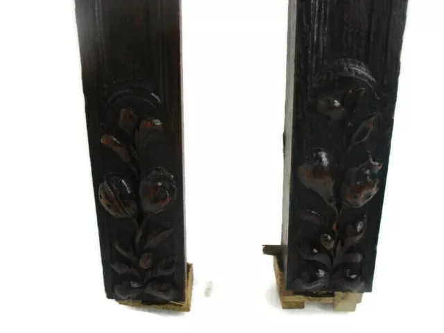 2 pieces Antique French Carved Oak Reclaimed Architectural Trim Pediment Salvage