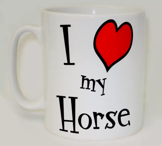 I Heart My Horse Mug Can Personalise Funny Love Rider Riding Show Jumping Gift