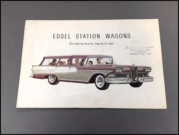 1958 Edsel Station Wagon Bermuda Ford Vintage Car Sales Brochure Catalog