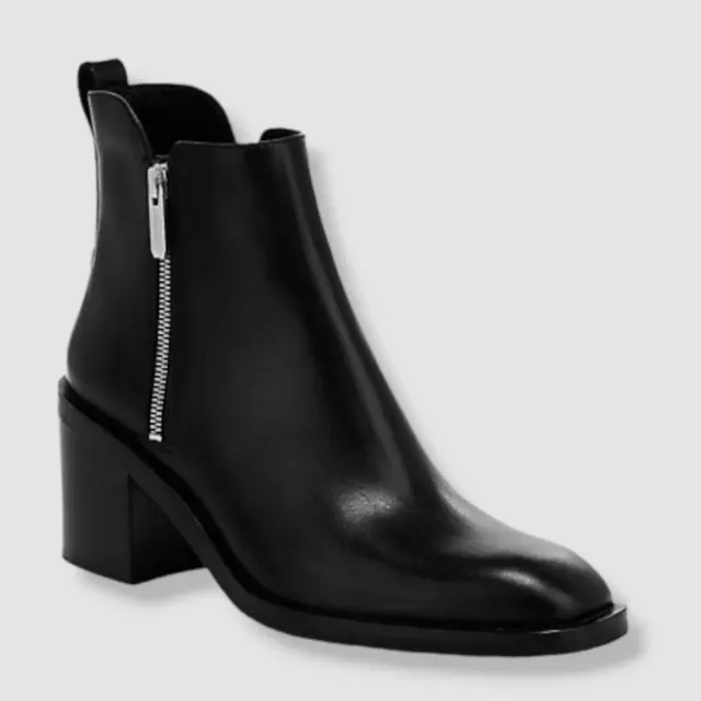 $525 3.1 Phillip Lim Women Black Alexa Chunky Heel Bootie Boot Shoes 40 EU/10 US
