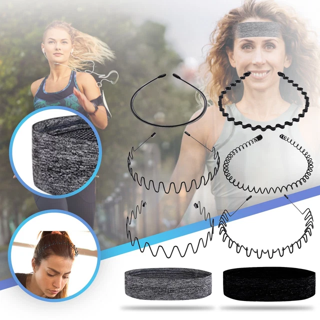 6 Metal Headbands Men'S And Women'S Comb Headbands And 2 Sports Headbands,