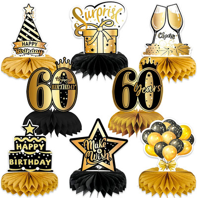 8 Sagoma CILINDRO in Carta per i 60 ANNI colore NERO con numero 60 Sagoma in carta piatta 2D a forma di Cappello CILINDRO idea scherzo gadget per la festa di compleanno del/della neo Sessantenne 