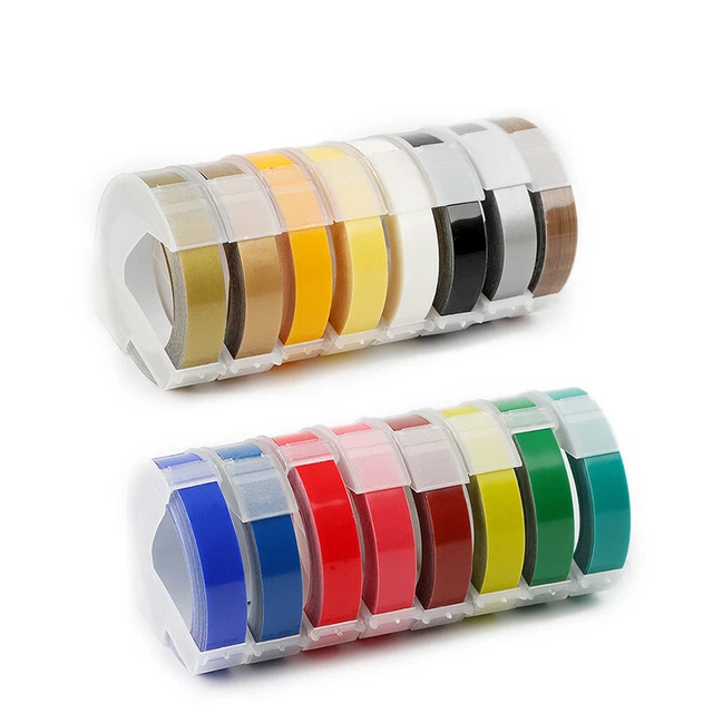 1/3/5pcs DYMO MOTEX Compatible 3M×9mm 3D Embossing Label Tape Various Colours UK
