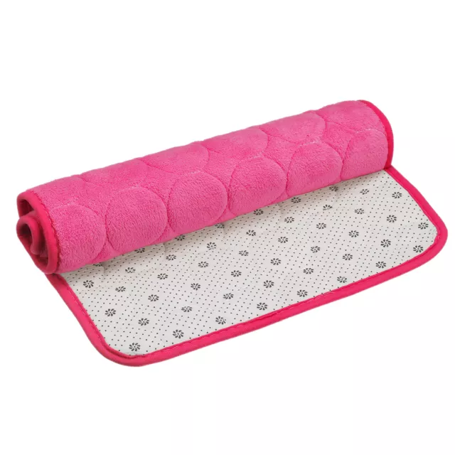 Alfombra de baño de espuma viscoelástica, alfombra de ducha de lana de coral de 20"" x 31,5"" - roja rosa