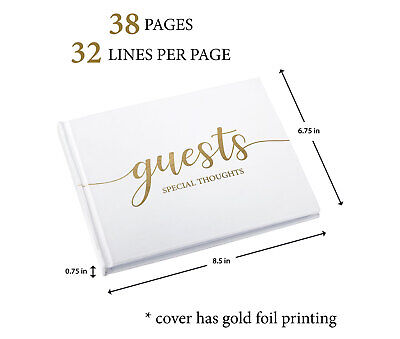 Libro de visitas de oro blanco aniversario de boda o fiesta de cumpleaños o cualquier evento