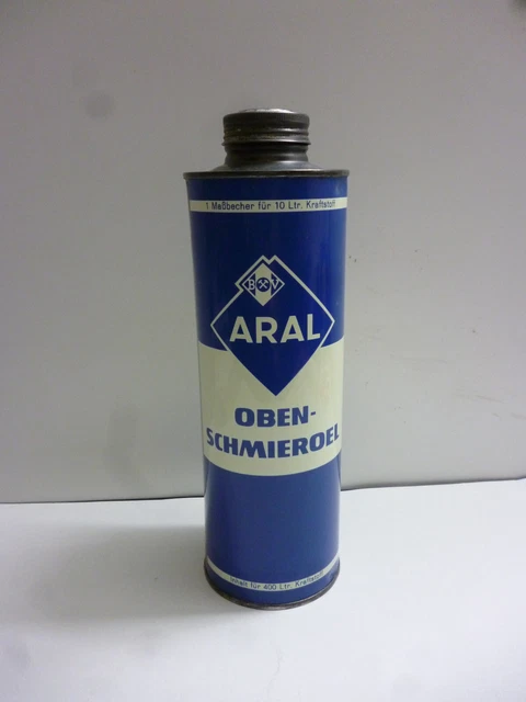 BV ARAL OBEN-SCHMIEROEL Orig. alte Öldose aus Blech 1950er Jahre Tankstelle