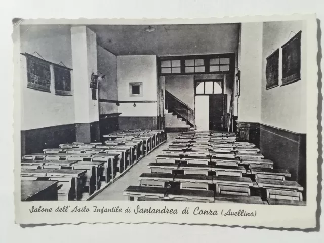 Cartolina Sant'andrea Di Conza Avellino Asilo Infantile Scuola Campania Paese